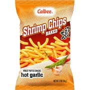 Calbee Shrimp Chips Baked Hot Garlic Flavored Shrimp Chips 3.3oz Bag