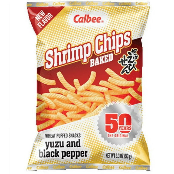 Calbee Shrimp Chips Baked Yuzu and Black Pepper 3.3oz