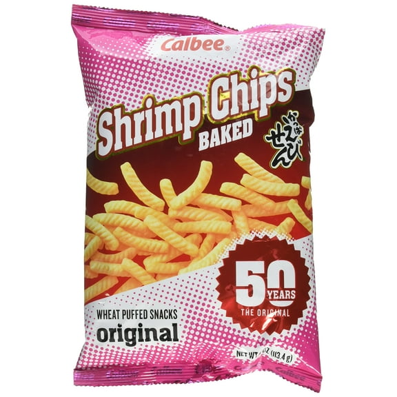 Calbee Shrimp Chips (Original, MGF34.0 oz) | Japanese Chips Made With Real Wild-Caught Shrimp & Baked To Crunchy Perfection | Indulge In Irresistible Shrimp Flavoured Chips (6 Pack)