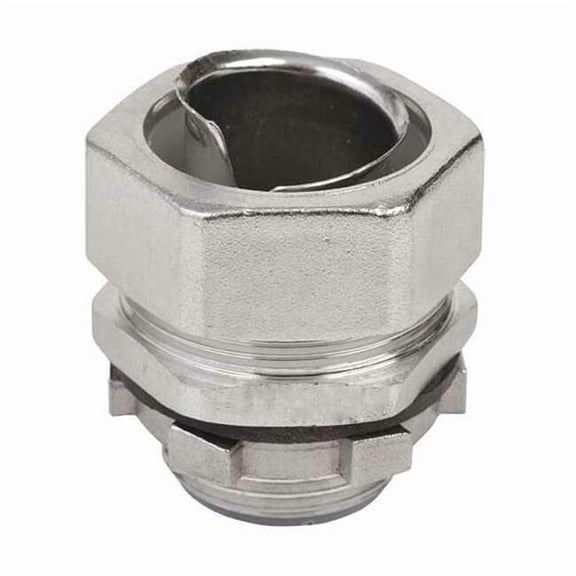 Conduit Fitting Grounding Connector, 3/4 in, Compression, 316 Stainless Steel, Polished, Silver