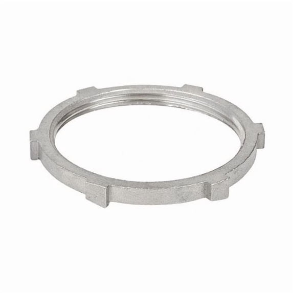 IMC Locknut, 1/2 in, Threaded, 316 Stainless Steel, Plain, Silver