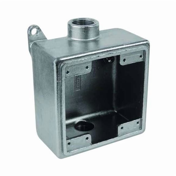 Calbrite Weatherproof Electrical Box, 2-Gang, 2-Inlet, Stainless Steel