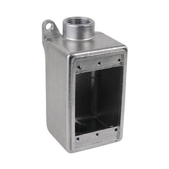 Weatherproof Electrical Box, 25 cu in, FDCS Box Type, 1 Gang, Stainless Steel, Rectangular Shape