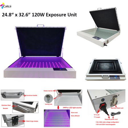 Calca 120W Vacuum LED UV Exposure Unit Tabletop Precise 24.8 x 32.6In Screen Printing Light Box