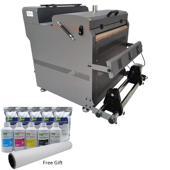 Calca 24" DTF Powder Shaker and Dryer Machine with Free Gift 24" DTF Printing Supply Pack (1L Each CMYKW DTF Ink, 11Lbs DTF Powder, 24" DTF Film Roll)