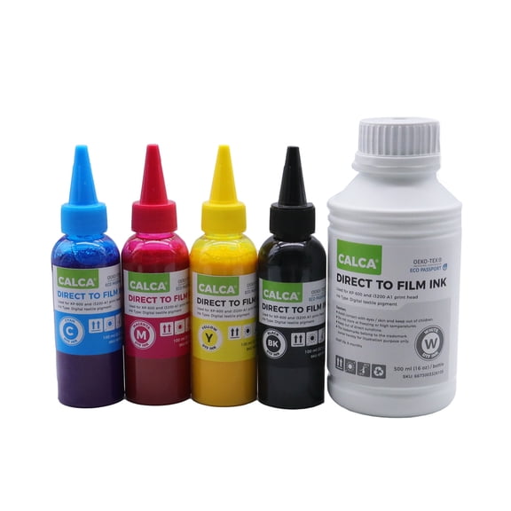Calca DTF Ink Refill Direct to Film Ink 400ml CMYK + 500ml W for Inkjet Printer