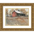thumbnail image 1 of Calcasola, Stephen 14x11 Gold Ornate Wood Framed with Double Matting Museum Art Print Titled - Cumington Old Barn, 1 of 4