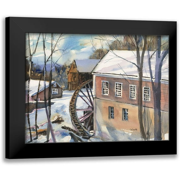 Calcasola, Stephen 14x12 Black Modern Framed Museum Art Print Titled - The Old Watermill