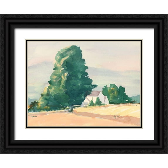 Calcasola, Stephen 14x12 Black Ornate Wood Framed with Double Matting Museum Art Print Titled - Summer Time