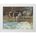 thumbnail image 1 of Calcasola, Stephen 24x19 White Modern Wood Framed Museum Art Print Titled - Cows Grazing-Somerset III, 1 of 4