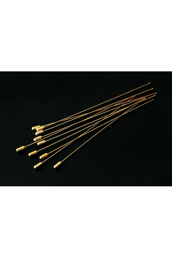 Hat Pin,6" Gold, 12-Piece