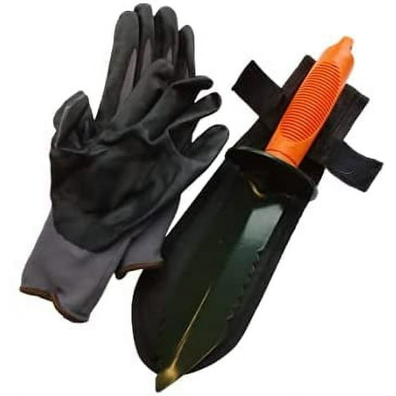 Calces365 13" Serrated Metal Detecting Edge Digger with Detecting Gloves