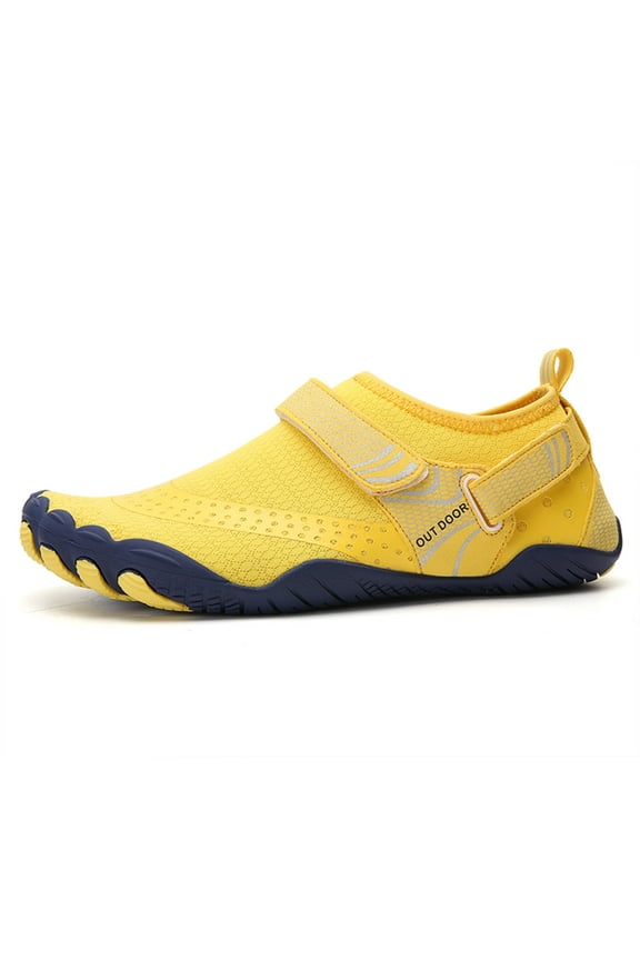 Casual Mens Womens Flats Water Shoes Pool Beach Swim Slip-On Creek Diving Shoes Yellow 7.5
