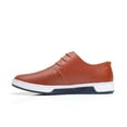thumbnail image 1 of Calceus Mens Summer Breathable Business Leisure Hollow Solid Leather Shoes Brown 11.5, 1 of 9