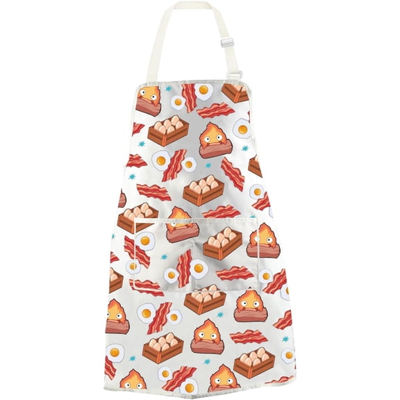 Calcifer Kitchen Apron Japanese Anime Inspired Gift Calcifer Lover Gift Anime Calcifer Gift