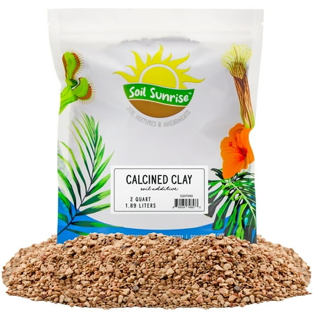 Calcined Clay Soil Additive (2 Quarts), for Bonsai Tree Potting and Other Plants, Regulates Moisture