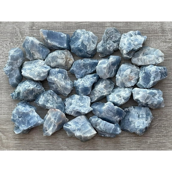 Calcite Rough Natural Stones, Raw Calcite Crystals (Blue Calcite, 0.25 Pound)