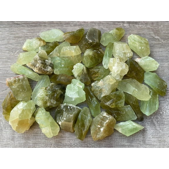 Calcite Rough Natural Stones, Raw Calcite Crystals (Green Calcite, 0.25 Pound)