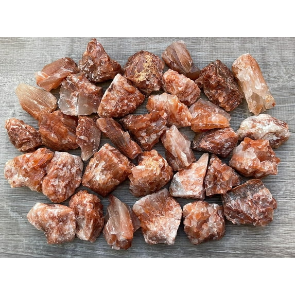 Calcite Rough Natural Stones, Raw Calcite Crystals (Red Calcite, 3 Pounds)