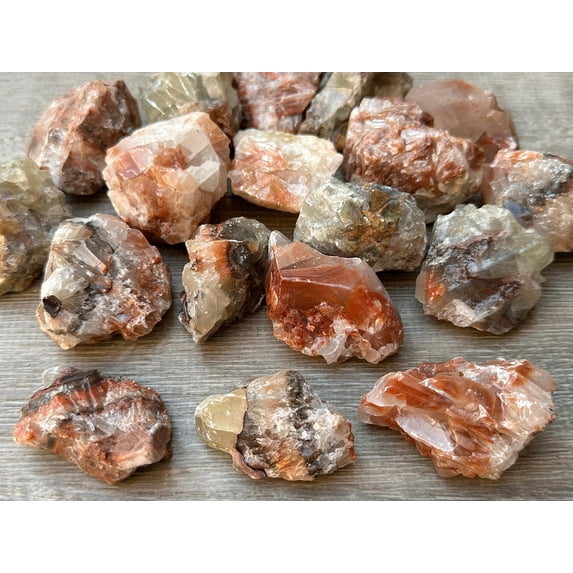 Calcite Rough Natural Stones, Raw Calcite Crystals (Red and Brown Calcite, 3 Pounds)
