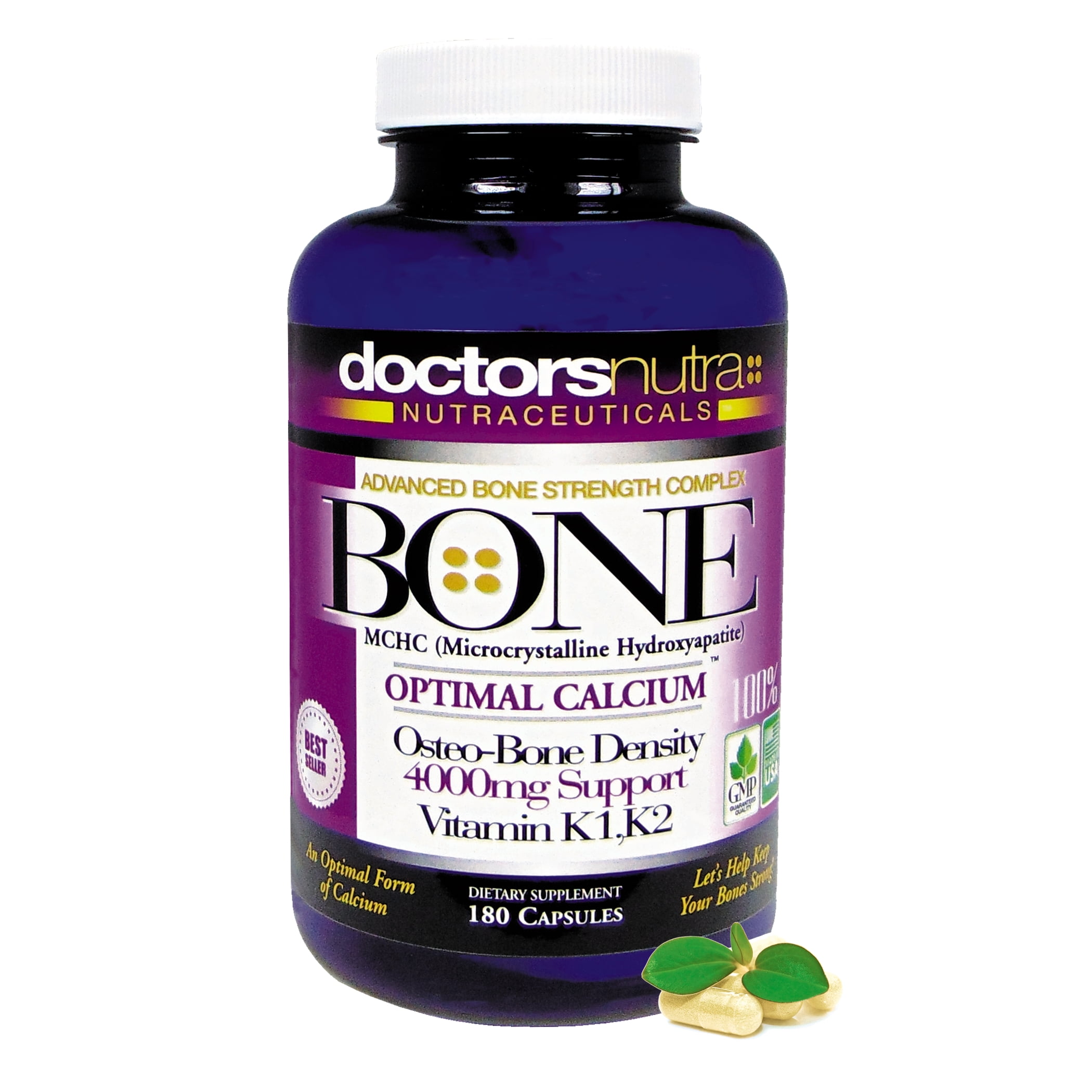 Calcium 1000 Milligrams with 4000 Milligrams MCHC for Complete Calcium Maximum Bone Strength Support by Doctors Nutra Nutraceuticals Plus K1, K2, Magnesium, Vitamin D, Zinc, Glucosamine, and More