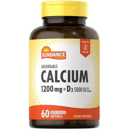 Calcium 1200mg with Vitamin D3 | 60 Absorbable Softgels | by Sundance