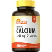 Calcium 1200mg with Vitamin D3 | 60 Absorbable Softgels | by Sundance