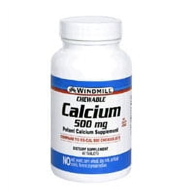 Calcium 500 Mg Chewable Tablets By Windmill - 60 Ea, 2 Pack