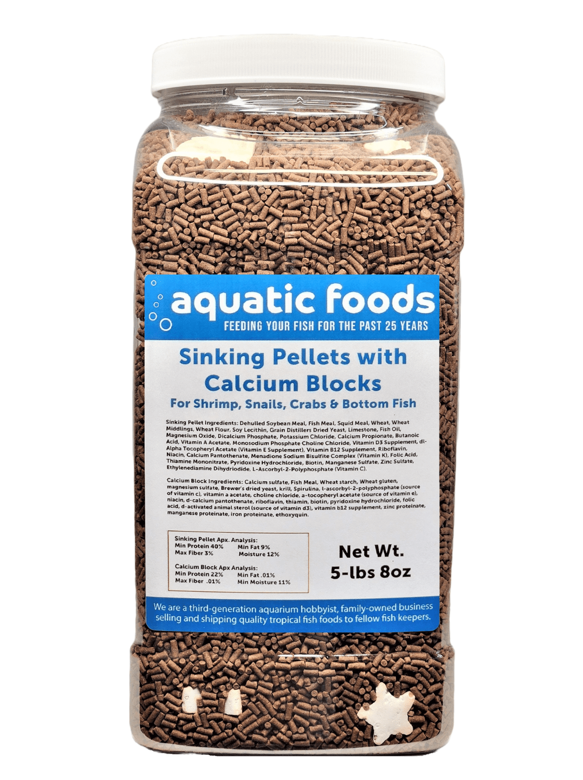 Ziegler Fish Calcium Blocks included in these Shrimp Pellets 40% Protein Sinking ...