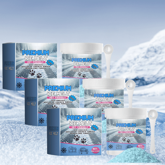 Calcium Chloride Ice Melt - Instant Snow and Ice Melt for Sidewalks, Driveways, Steps, and Parking Lots - Deicer for Concrete, Asphalt, and Other Surfaces - 3 Pack