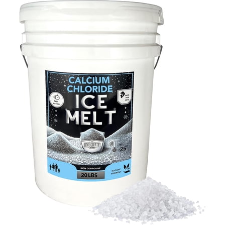 Calcium Chloride Pellets for Ice Melt - Fast-Acting & Safe on Surfaces - Ideal for Driveways, Sidewalks, and Entryways (20 Pound)