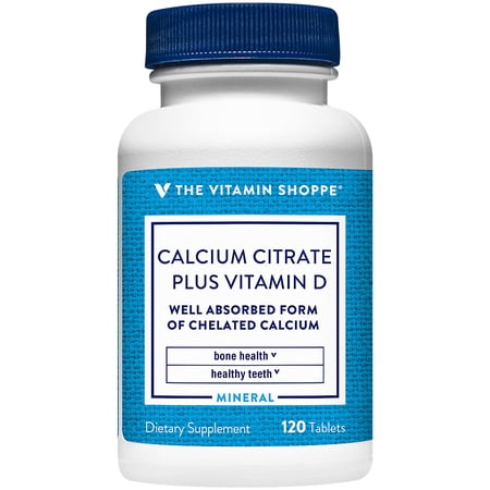 Calcium Citrate with 400IU Vitamin D  – Mineral Essential for Healthy Bones & Teeth – 100% Daily Value of Well Absorbed Form of Chelated Calcium, Vitamin D (as Ergocalciferol (120 Tablets)