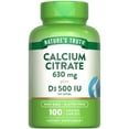 thumbnail image 1 of Calcium Citrate 630mg with Vitamin D3 (500 IU)  | 100 Caplets | For Men and Women | by Nature's Truth, 1 of 7