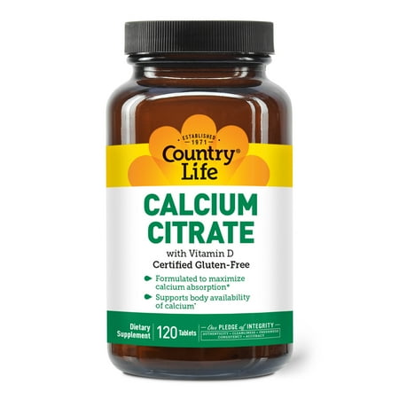 Calcium Citrate with Vitamin D, 120 Tablets, Country Life