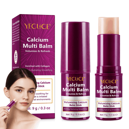 Calcium Collagen Balm Stick, Volumizing, Hydrating & Skin-Smoothing Care - 2Pack