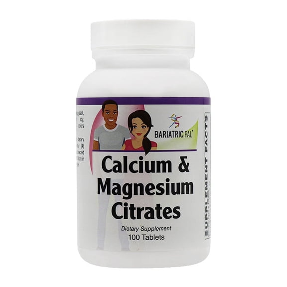 Calcium & Magnesium Citrates Tablets by BariatricPal Size: 100 Count