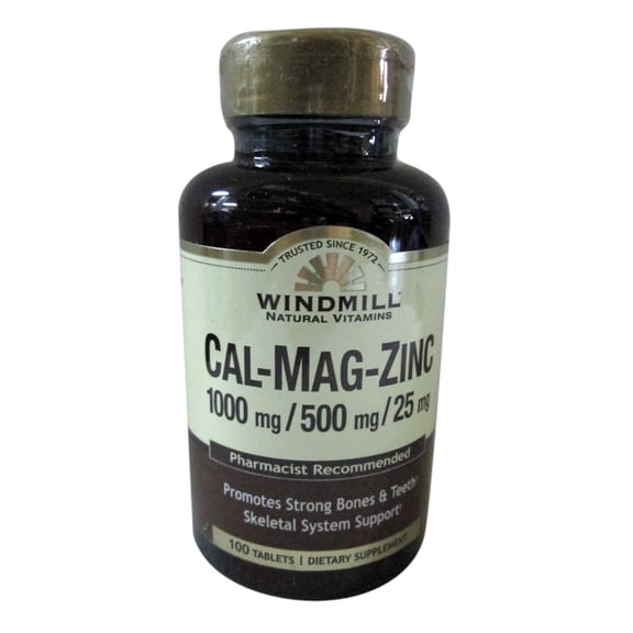 Calcium Magnesium Plus Zinc Tablets By Windmill - 100 Ea, 2 Pack