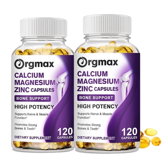 (2 PACK) Calcium Magnesium Zinc Capsules with Vitamin D3 Supplement - 240 Capsules