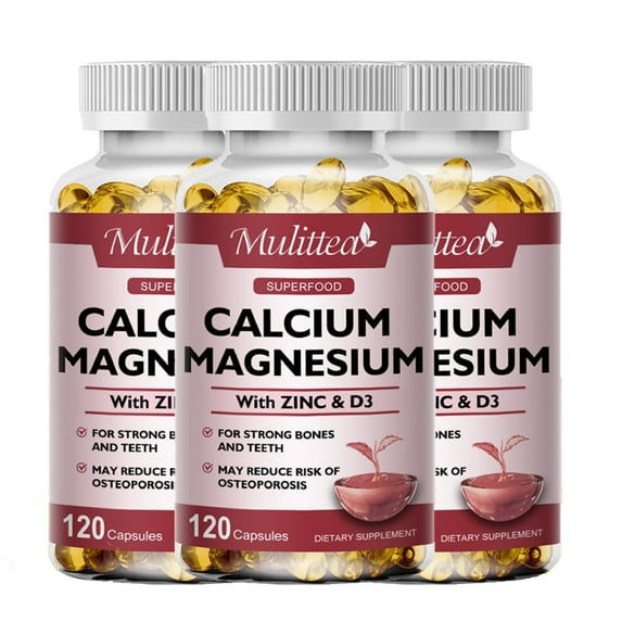 Calcium Magnesium Zinc with Vitamin D3 - Dietary Supplement for Bone Support - 1000mg of Calcium, 400mg of Magnesium and 25mg of Zinc Plus 600 IU of Vitamin D3 - 360 Softgel