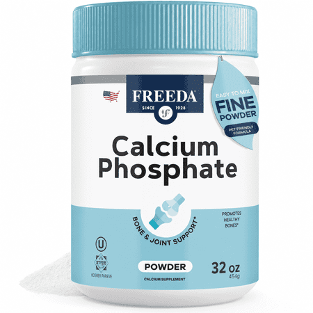 Calcium Phosphate Powder for Humans & Pets – Freeda Kosher Vegan Bone Health Supplement – 32 oz