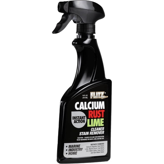 Calcium, Rust, & Lime Remover - 16oz Bottle of USA-Made Limescale Remover for Toilets, Showers, and More - Powerful Spray that Instantly Eliminates Tarnish, Grease, and Other Grime (1 Pack)
