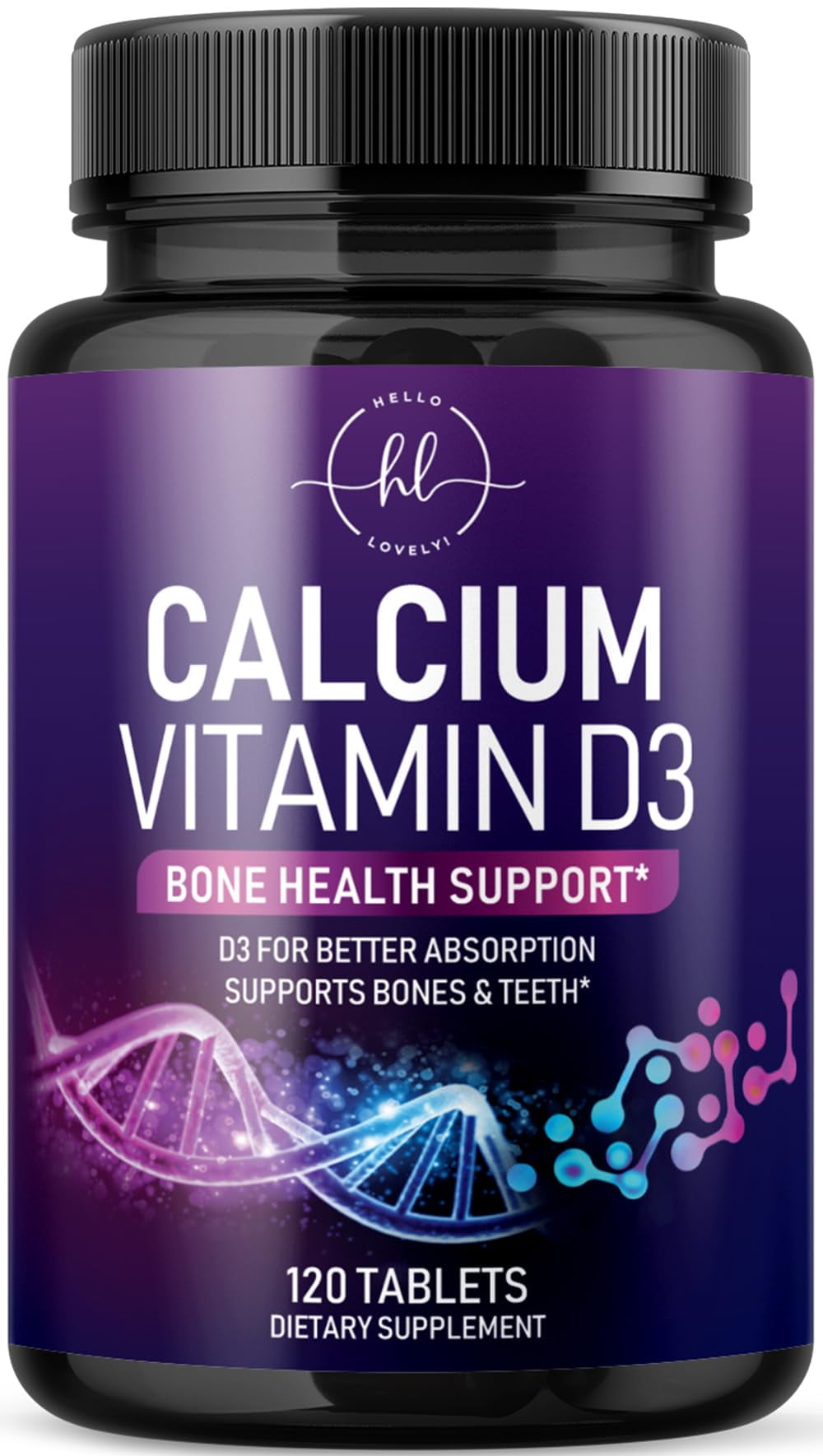 Calcium Supplements for Women 1200 mg Plus 1600 IU Vitamin D3, Bone ...