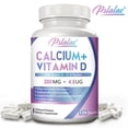 thumbnail image 1 of Calcium + Vitamin D - Strengthens Bones, Supports Bone, Muscle and Joint Health, and Promotes Calcium Absorption - 120 Capsules, 1 of 6