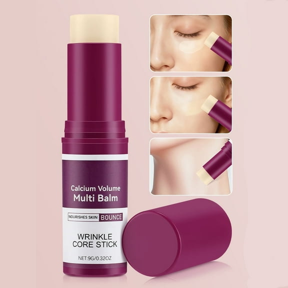 Calcium Volume Multi Balm Stick, 2Pcs Moisturing Stick to Support Skin Firmness and Hydration, Suitable for Eyes, Face, Neck, All Skin Types, 9g/0.4Oz