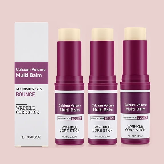 Calcium Volume Multi Balm Stick, 3Pcs Moisturing Stick to Support Skin Firmness and Hydration, Suitable for Eyes, Face, Neck, All Skin Types, 9g/0.5Oz