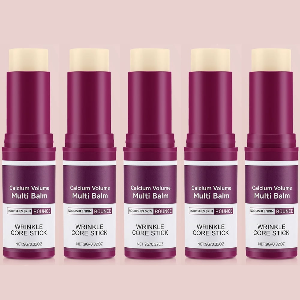 Calcium Volume Multi Balm Stick, 5Pcs Moisturing Stick to Support Skin Firmness and Hydration, Suitable for Eyes, Face, Neck, All Skin Types, 9g/0.6Oz