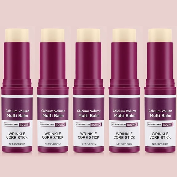 Calcium Volume Multi Balm Stick, 5Pcs Moisturing Stick to Support Skin Firmness and Hydration, Suitable for Eyes, Face, Neck, All Skin Types, 9g/0.6Oz