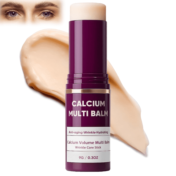 Calcium Volume Multi Balm, Wrinkle Core Stick, Korean Collagen Moisturing Stick, Anti-aging, Hydrating, Almond & Vitamin E for Lip Balm Eye Cream Neck