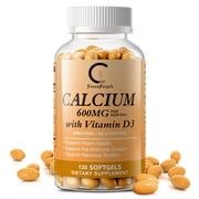 Calcium with Vitamin D3, 600mg Calcium Supplement 120Ct by GPGP