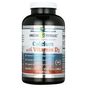 Amazing Formulas Calcium with Vitamin D3 220 Softgels Supplement | Calcium 1200 Mg & Vitamin D3 800 IU | Non-GMO | Gluten-Free